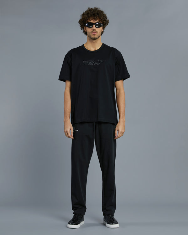 alessandro dell´acqua Embroidered and Printed ADA T-Shirt Black