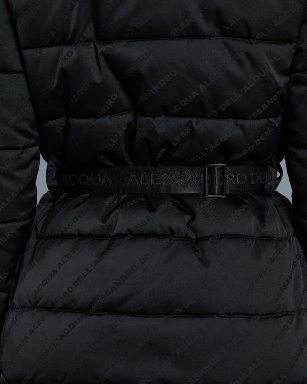 Alessandro Dell´acqua Faux Fur Hooded Puffer Jacket Black