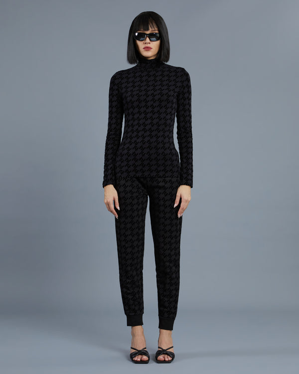 alessandro dell´acqua Flock Script Patterned Top Black