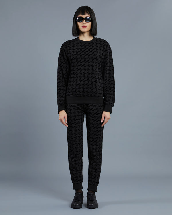 alessandro dell´acqua Flock Script Patterned Tracksuit Set Black