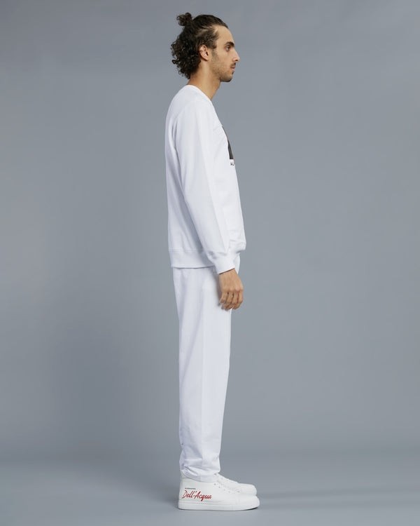 Alessandro Dell´acqua Graphic And Brand Print Sweatshirt White