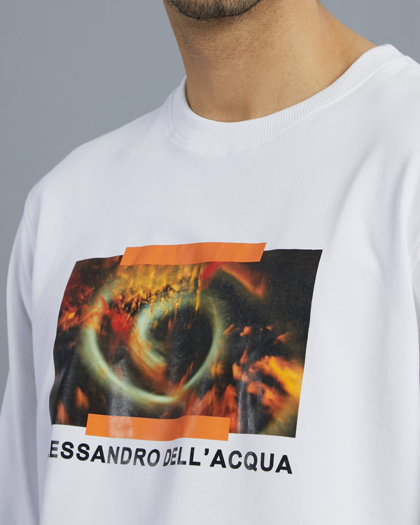 Alessandro Dell´acqua Graphic And Brand Print Sweatshirt White