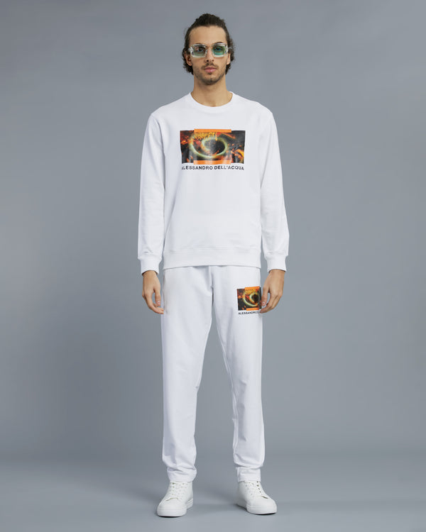alessandro dell´acqua Graphic and Brand Print Sweatshirt White