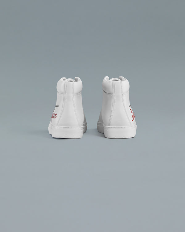 Alessandro Dell´acqua Hi-Cut Branding To Side Sneakers White