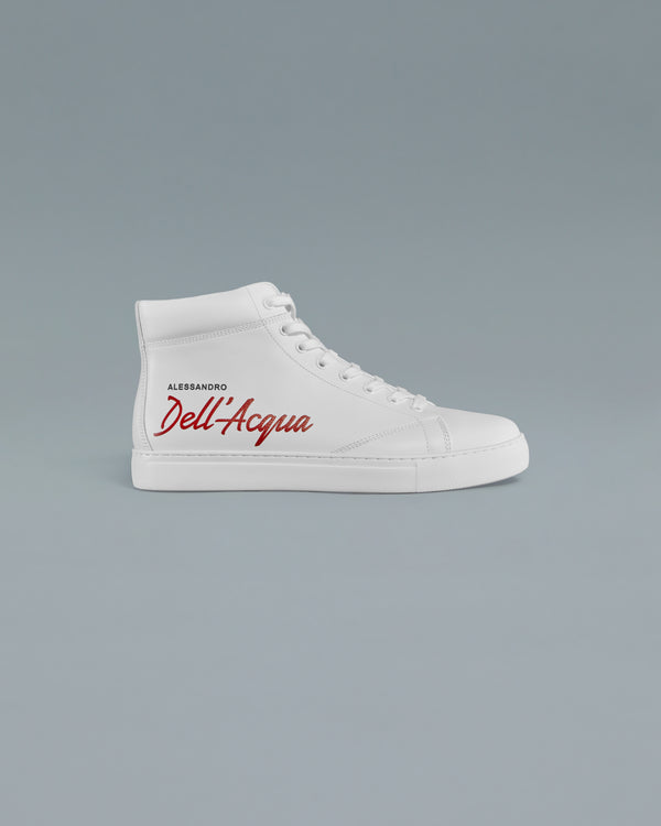 alessandro dell´acqua Hi-Cut Branding to Side Sneakers White
