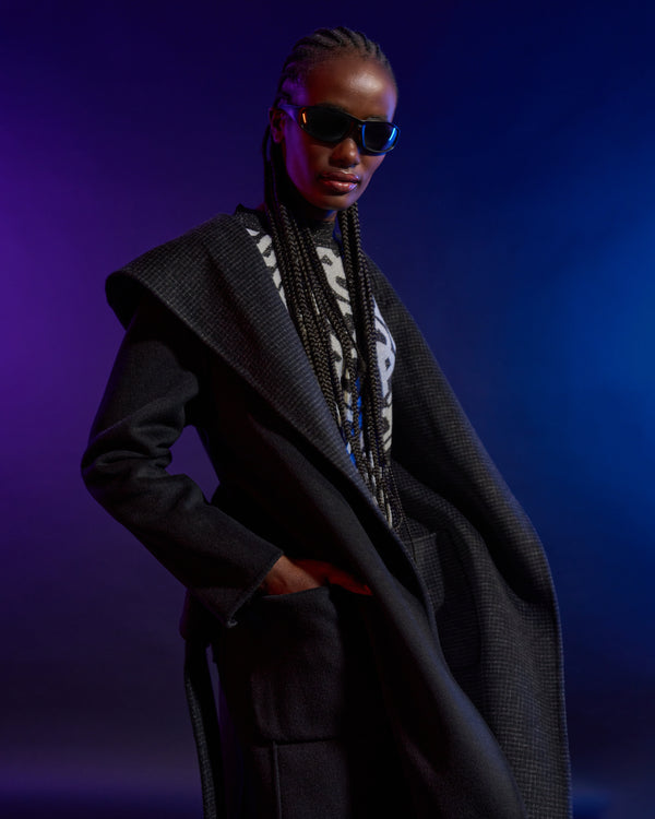 Alessandro Dell´acqua Hooded Reversible Coat Black And Grey