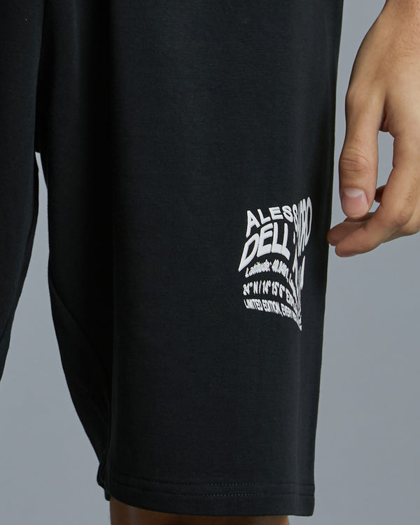 Alessandro Dell´acqua Illusion ADA Print Track Shorts Black