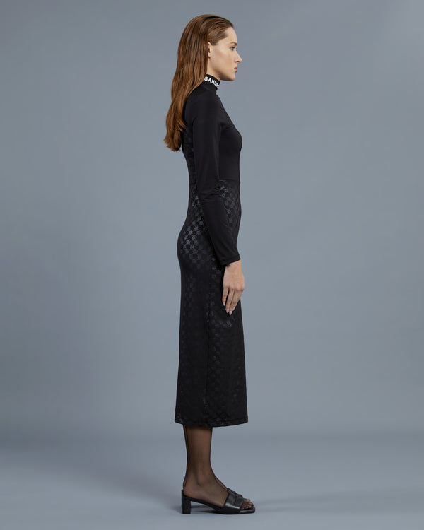 Alessandro Dell´acqua Illusion Effect Midi Dress Black