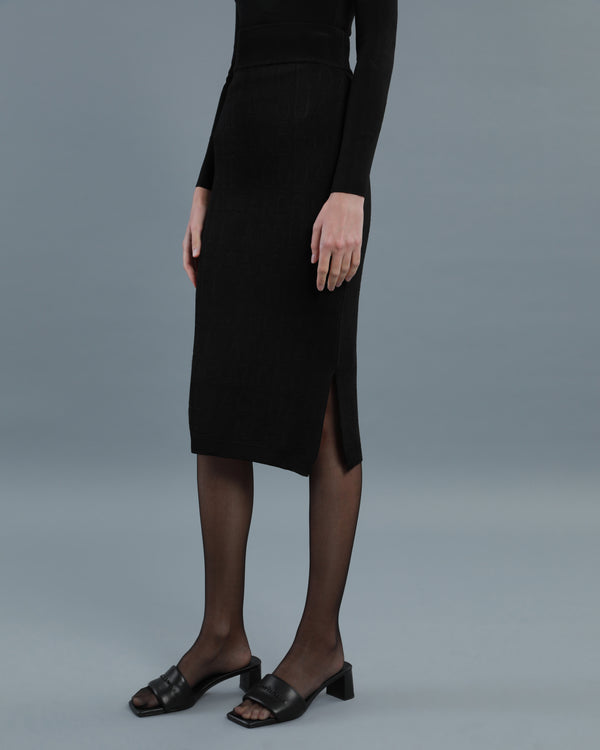 Alessandro Dell´acqua Jacquard-Knit Pencil Skirt Black