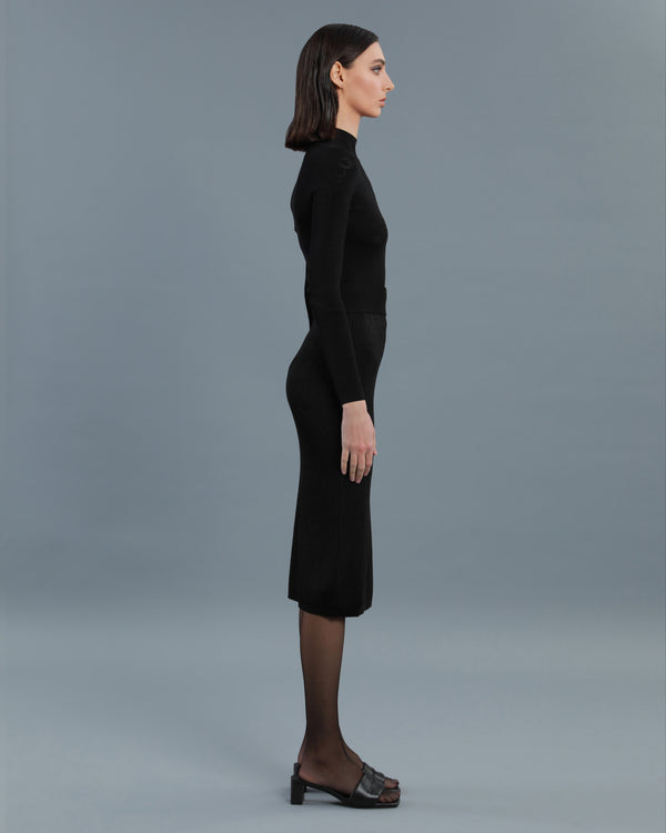 Alessandro Dell´acqua Jacquard-Knit Pencil Skirt Black