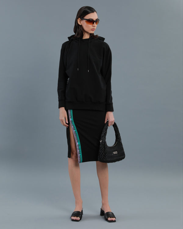 alessandro dell´acqua Jacquard Logo Tape Hoodie Black