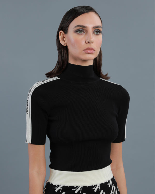 Alessandro Dell´acqua Knitted Turtle Neck Top Black