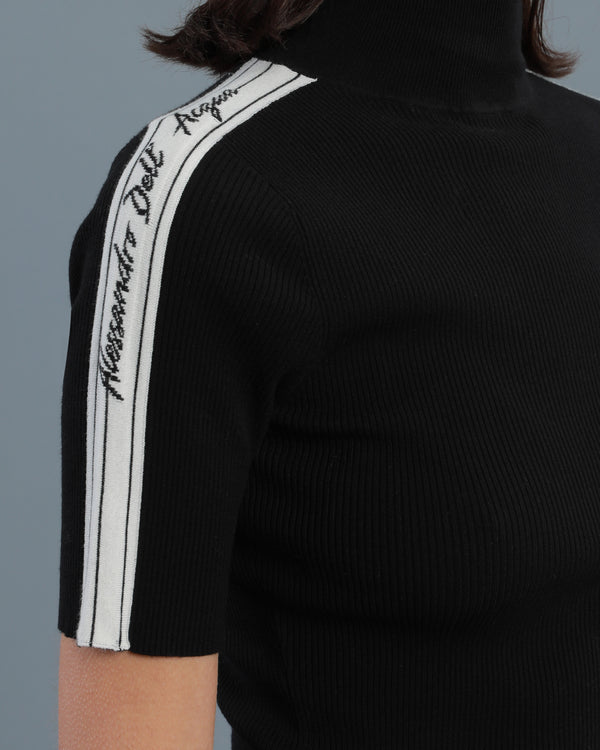 Alessandro Dell´acqua Knitted Turtle Neck Top Black