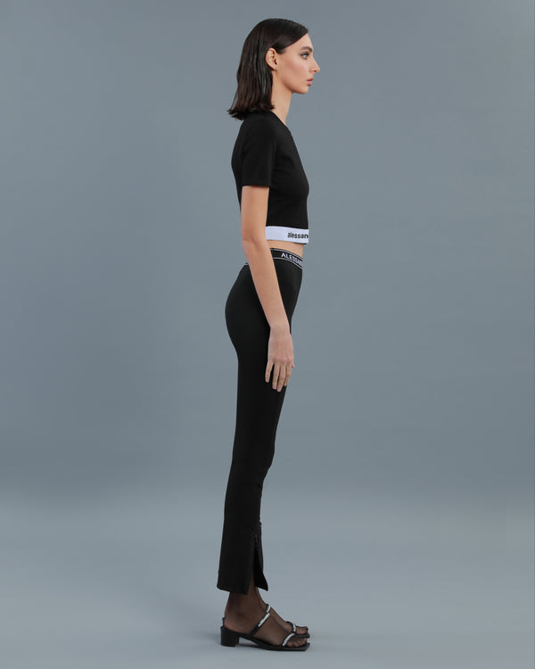 Alessandro Dell´acqua Logo Band Cropped T-Shirt Black
