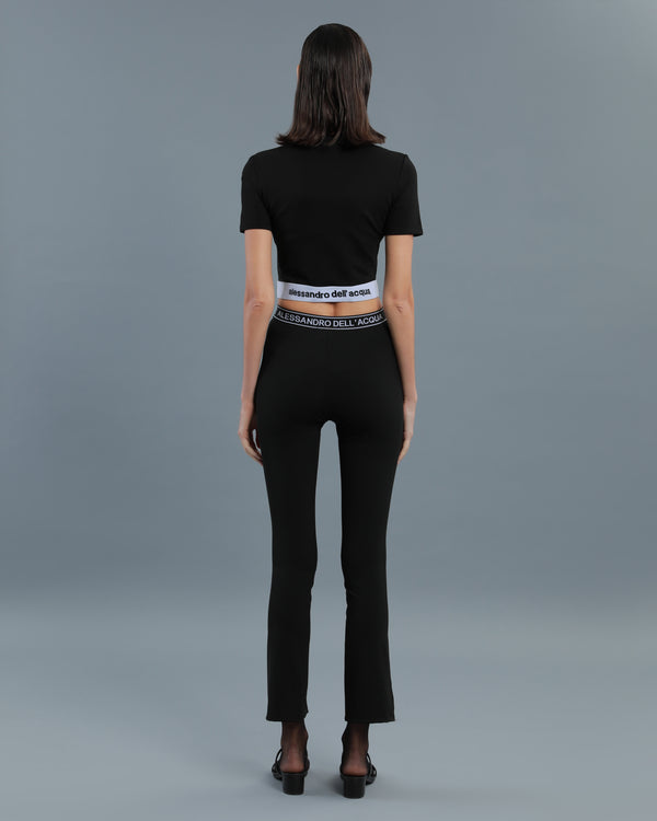 Alessandro Dell´acqua Logo Band Cropped T-Shirt Black