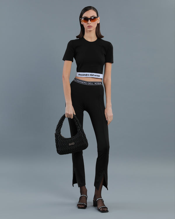 alessandro dell´acqua Logo Band Cropped T-Shirt Black