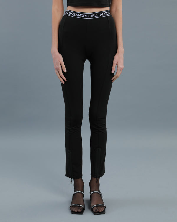 Alessandro Dell´acqua Logo Band Zipped Leggings Black