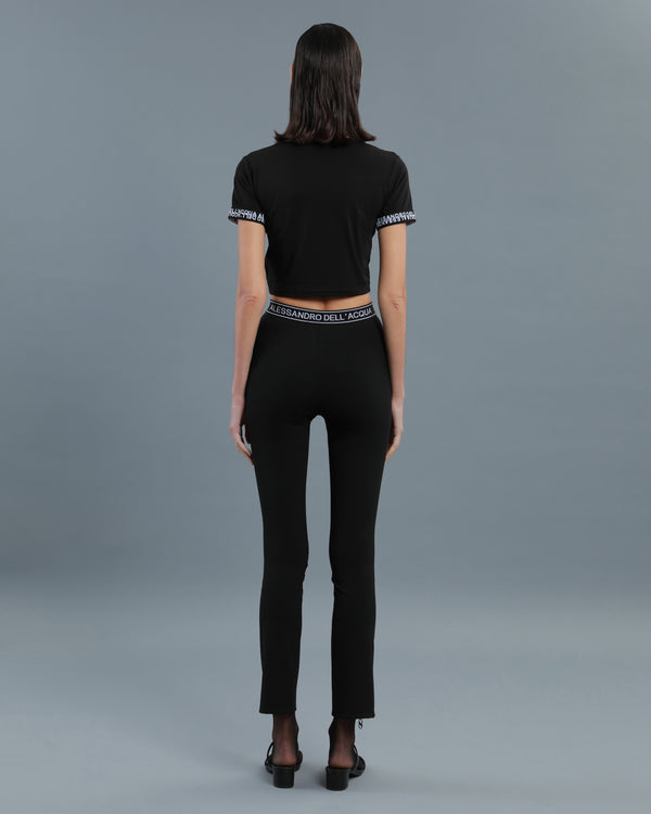Alessandro Dell´acqua Logo Band Zipped Leggings Black