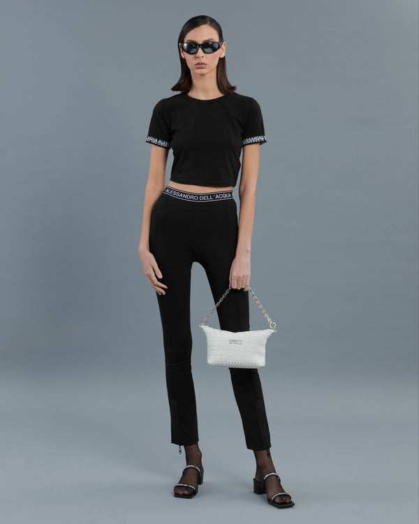 alessandro dell´acqua Logo Band Zipped Leggings Black