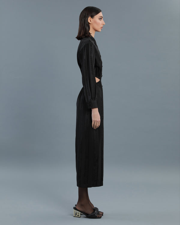 Alessandro Dell´acqua Logo Jacquard Cut-Out Dress Black