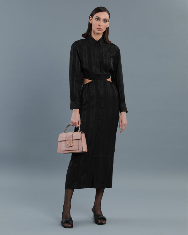 alessandro dell´acqua Logo Jacquard Cut-Out Dress Black
