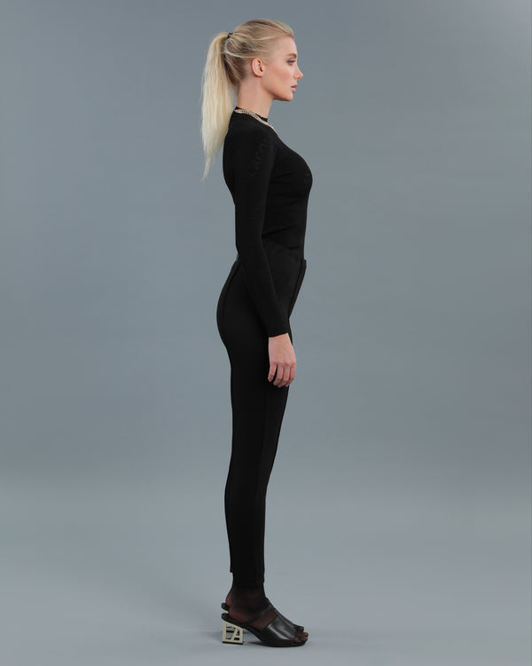 Alessandro Dell´acqua Logo Patch Panelled Leggings Black