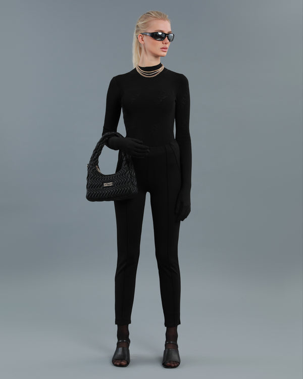 alessandro dell´acqua Logo Patch Panelled Leggings Black