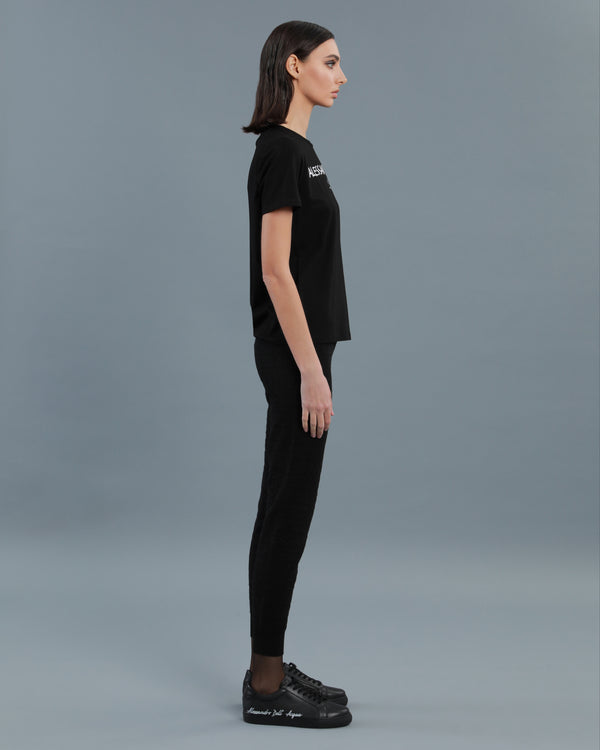 Alessandro Dell´acqua Logo Print Crew Neck T-Shirt Black