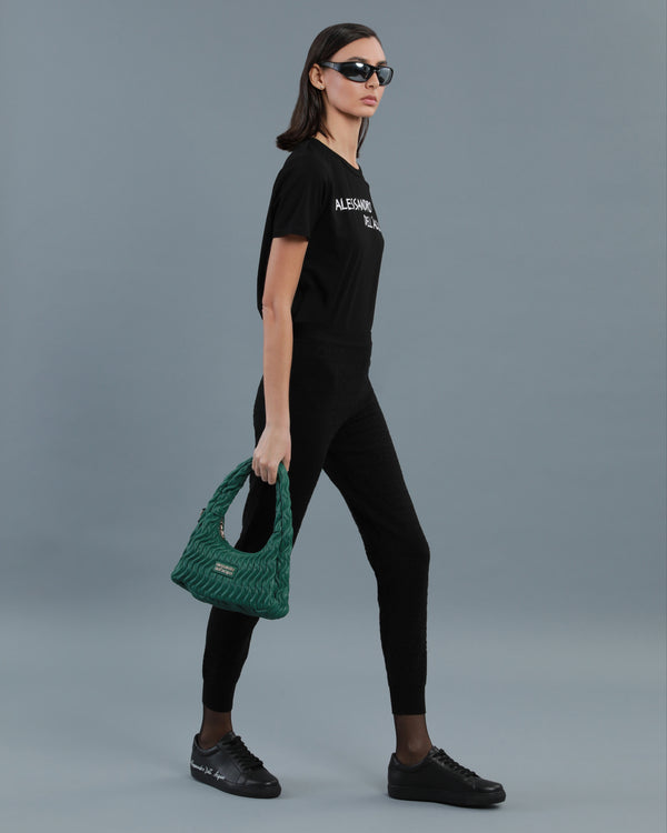 alessandro dell´acqua Logo Print Crew Neck T-Shirt Black