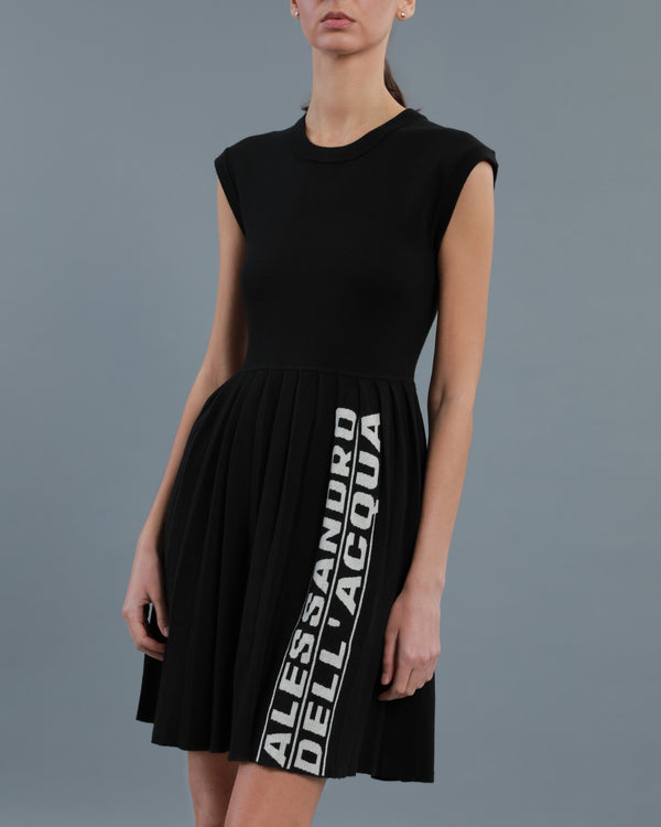 Alessandro Dell´acqua Logo Tape Knitted Dress Black