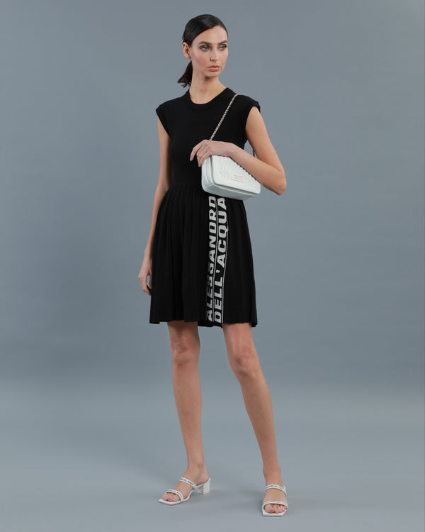 alessandro dell´acqua Logo Tape Knitted Dress Black