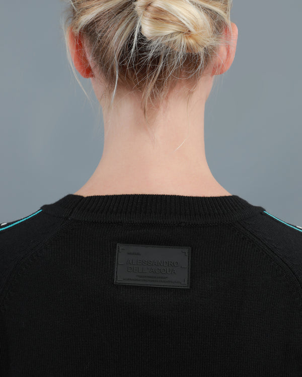 Alessandro Dell´acqua Logo Tape Knitted Sweater Black