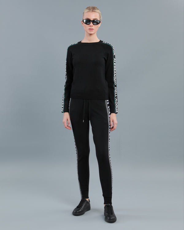 alessandro dell´acqua Logo Tape Knitted Sweater Black