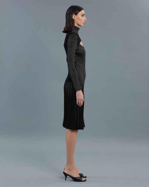 Alessandro Dell´acqua Lurex-blend Cut-out Top Black