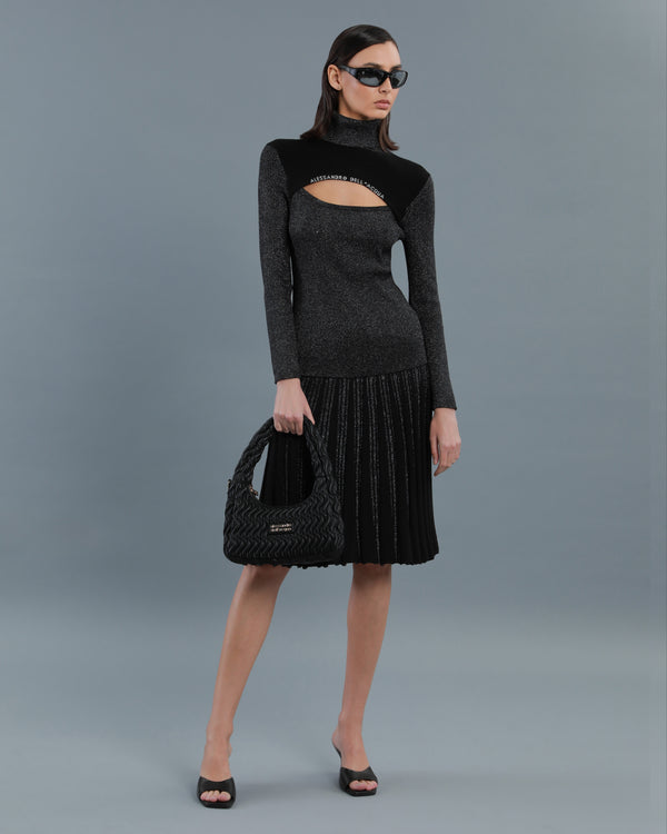 alessandro dell´acqua Lurex-blend Cut-out Top Black