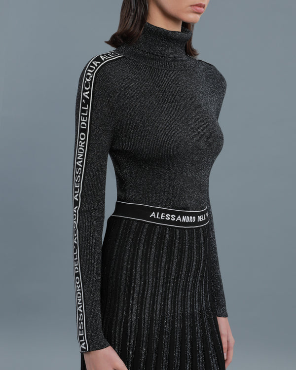 Alessandro Dell´acqua Lurex-blend Turtle Neck Top Black