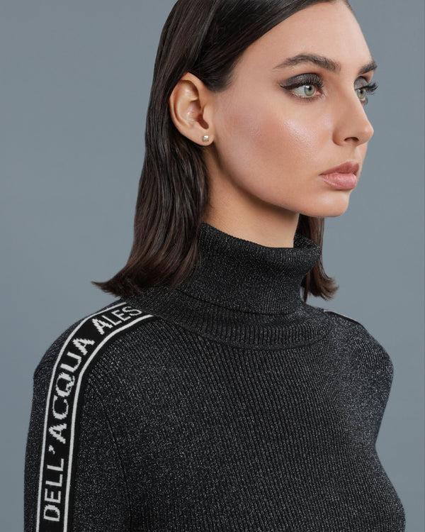 Alessandro Dell´acqua Lurex-blend Turtle Neck Top Black