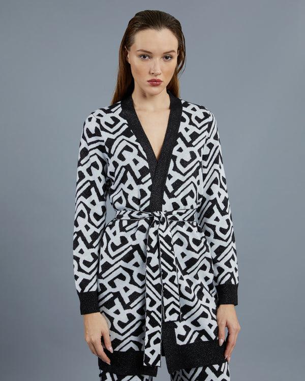 Alessandro Dell´acqua Metallic Patterned Cardigan Black