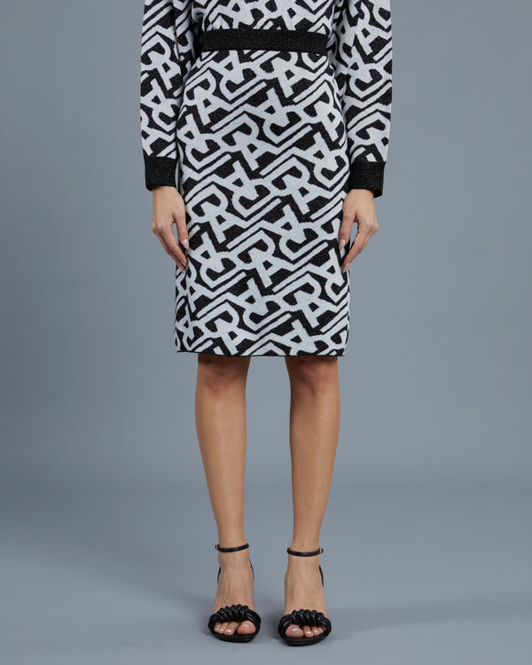 Alessandro Dell´acqua Metallic Patterned Knit Skirt Black