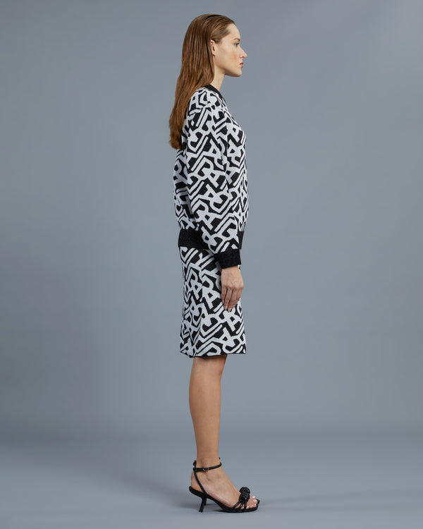 Alessandro Dell´acqua Metallic Patterned Knit Skirt Black