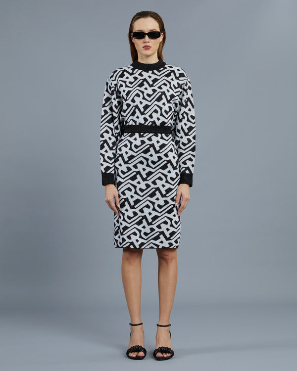 alessandro dell´acqua Metallic Patterned Knit Skirt Black