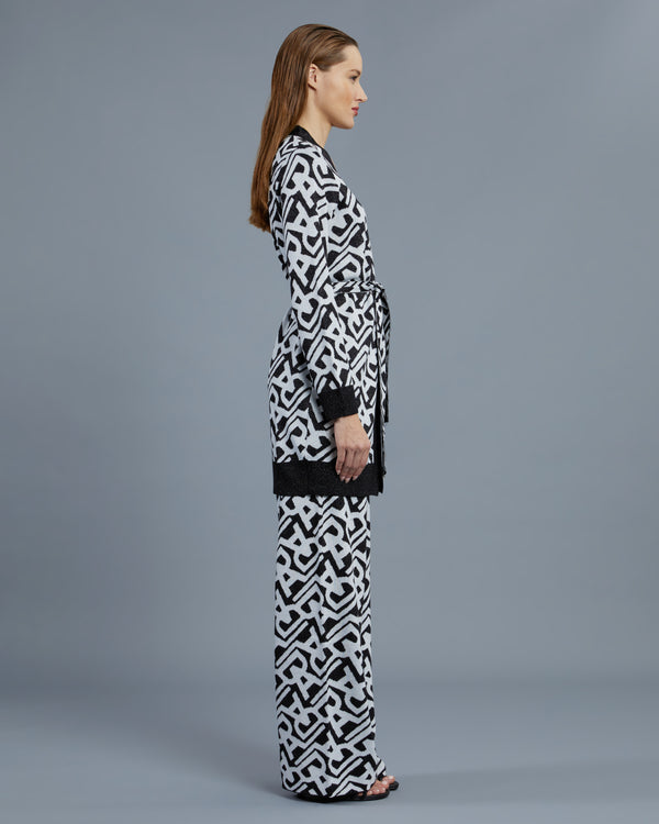 Alessandro Dell´acqua Metallic Patterned Knit Trousers Black