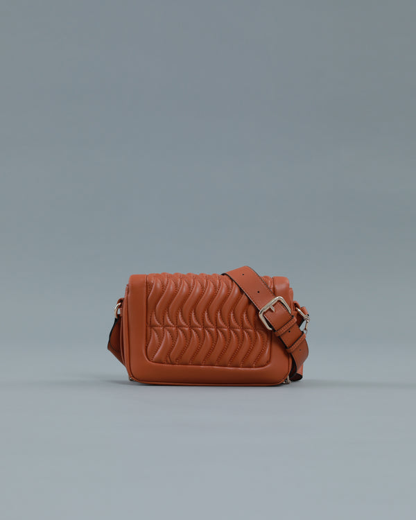 Alessandro Dell´acqua Mini Matelassé Crossbody Bag In Camel