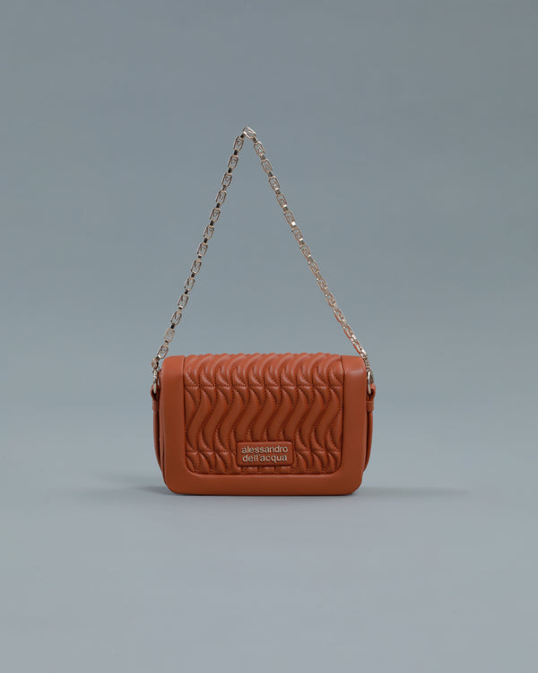 alessandro dell´acqua Mini Matelassé Crossbody Bag in Camel