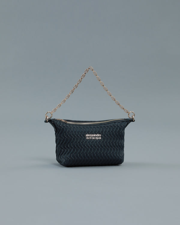 Alessandro Dell´acqua Mini Quilted Shoulder Bag In Navy Blue