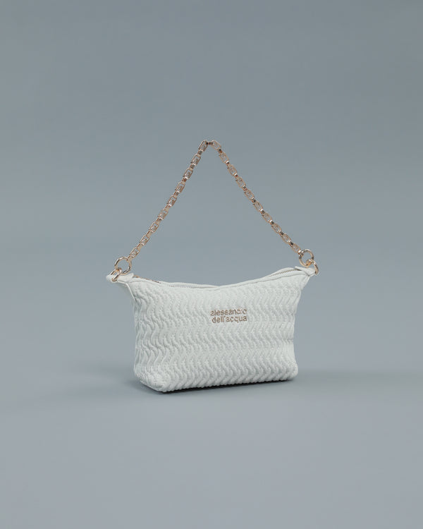 Alessandro Dell´acqua Mini Quilted Shoulder Bag In White