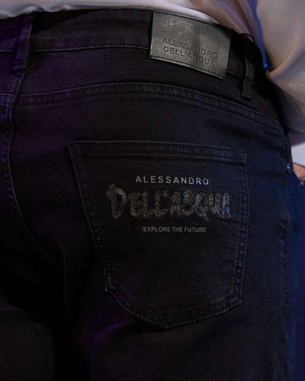 Alessandro Dell´acqua Monochrome ADA Back Slim Fit Jeans Black