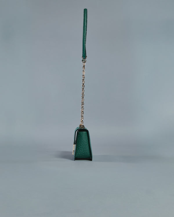 Alessandro Dell´acqua Monochrome Croc Skin Effect Crossbody Bag