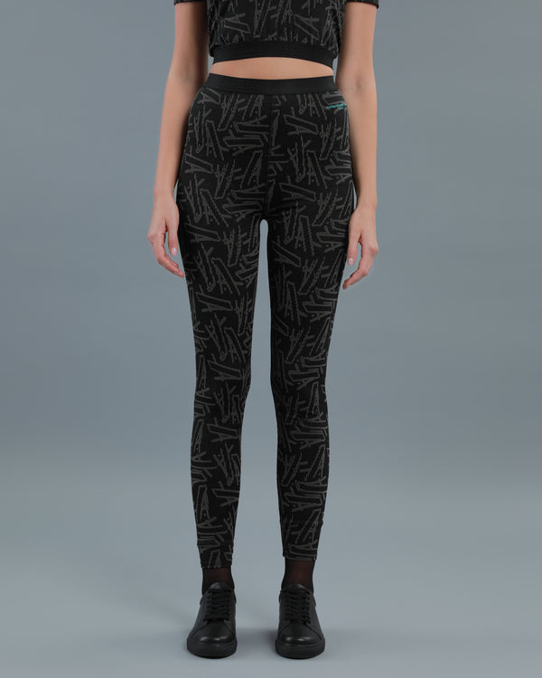 Alessandro Dell´acqua Monogram Printed Leggings Black