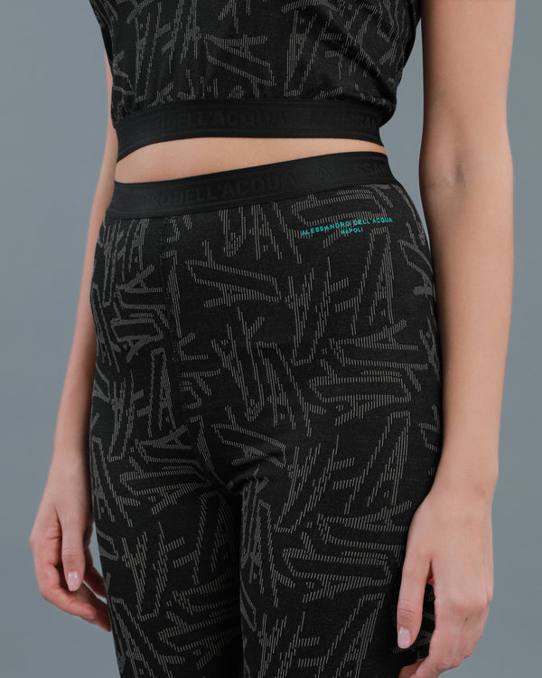 Alessandro Dell´acqua Monogram Printed Leggings Black